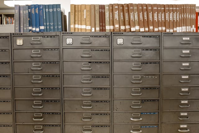 Photo by Element5 Digital: https://www.pexels.com/photo/gray-steel-file-cabinet-1370294/
